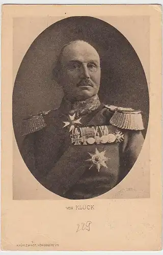(33161) AK Portrait Alexander von Kluck, Wohlfahrtskarte 1914