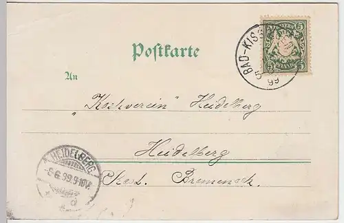 (33100) AK Gruss aus Bad Kissingen, Litho 1899