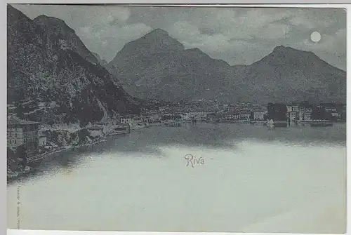 (33049) AK Riva, Panorama, Mondscheinkarte, vor 1905