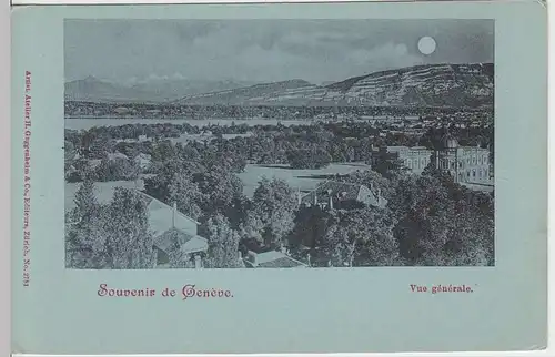 (33048) AK Geneve, Genf, Totale, Mondscheinkarte, vor 1905