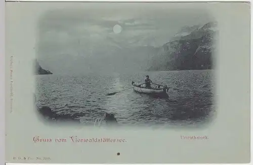 (33047) AK Gruss vom Vierwaldstättersee, Mondscheinkarte, vor 1905
