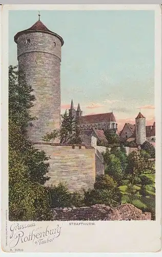 (33034) AK Gruss aus Rothenburg o.d.Tauber, Strafturm, vor 1905