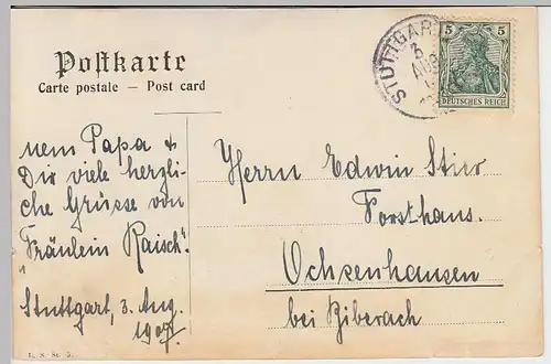 (33021) AK Stuttgart, Eberhard-Denkmal, 1907