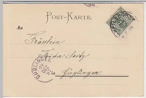 (33009) AK Kind im Regen, mit Spruch "Grüß Gott!", 1897