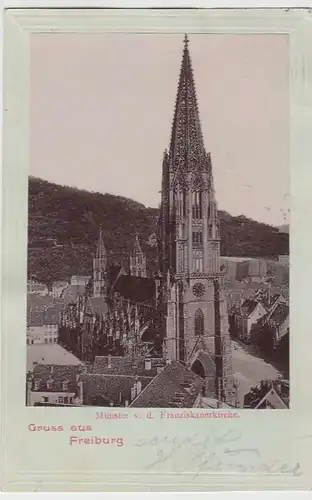 (33007) AK Gruss aus Freiburg, Münster, 1901