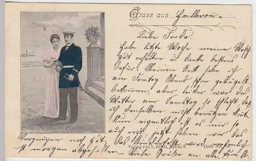 (32971) AK Gruß aus, mit Bild "Glückliche Stunden", 1898