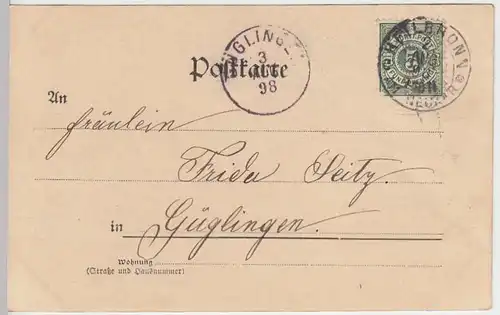 (32971) AK Gruß aus, mit Bild "Glückliche Stunden", 1898