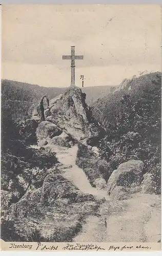 (32878) AK Ilsenburg, Ilsenstein (Ilsestein), Gipfelkreuz, 1907