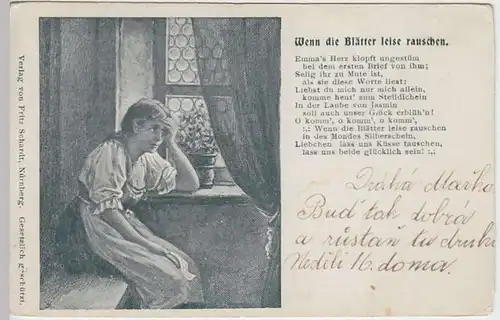 (32844) AK Sprüche "Wenn die Blätter leise rauschen", vor 1905