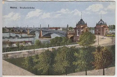 (32829) AK Mainz, Straßenbrücke, 1919