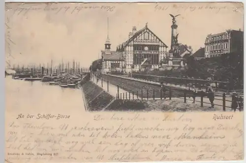 (32741) AK Ruhrort, An der Schiffer-Börse, 1904