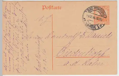 (32712) 8x Ganzsache DR 1916/17 v. Bad Homburg an Landratsamt Biedenkopf