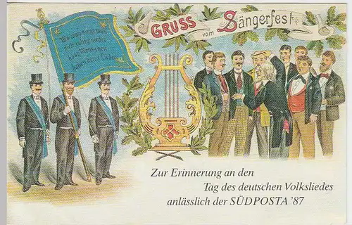 (32621) AK Gruss vom Sängerfest, Nachdruck zur Südposta 1987