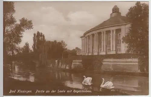 (32615) Foto AK Bad Kissingen, Partie a.d. Saale, Regentenbau, 1928