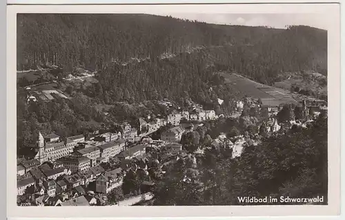 (32580) Foto AK Wildbad (Schwarzw.), Panorama, 1950