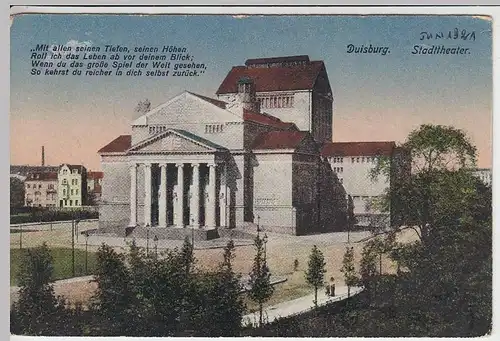 (32560) AK Duisburg, Stadttheater, 1921