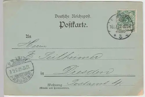 (32523) AK Friedrichsruh, Mondscheinkarte, 1897