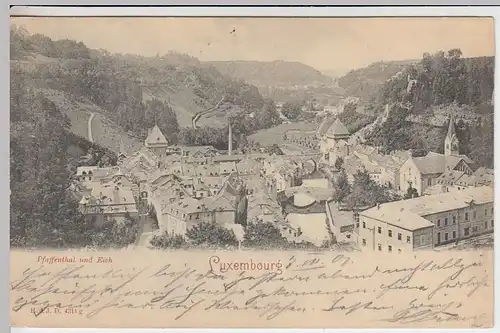 (32522) AK Luxemburg, Luxembourg, Pfaffenthal und Eich, 1901