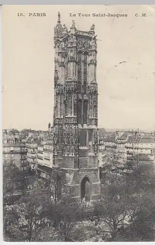 (32475) AK Paris, Turm Saint-Jacques, 1912