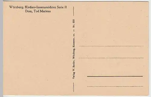 (32419) AK Würzburg, Dom, Inneres, Tod Mariens, vor 1945