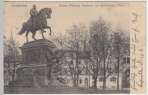 (32380) AK Karlsruhe, Kaiser Wilhelm-Denkmal, 1905