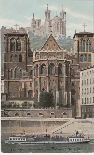 (32378) AK Lyon, Kathedrale St.Jean, Fourvieres, vor 1945