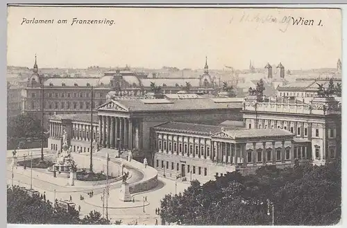 (32324) AK Wien, Parlament am Franzensring, 1909