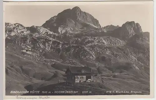 (32263) Foto AK Sonntag (Vorarlberg), Biberacher Hütte, 1929