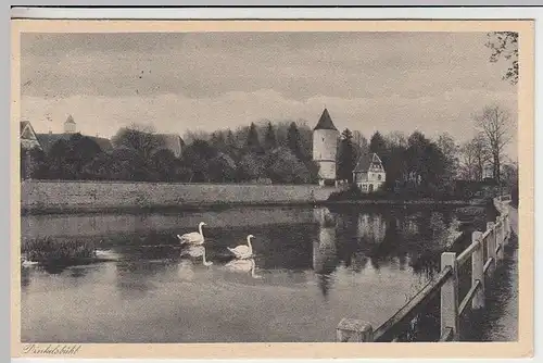(32253) AK Dinkelsbühl, Teich mit Faulturm, 1935