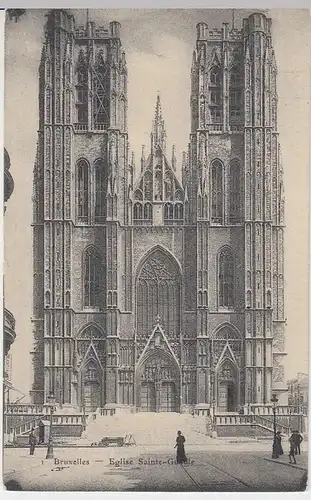 (32247) AK Brüssel, Bruxelles, Kathedrale, Feldpost 1914