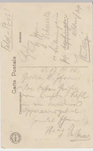 (32247) AK Brüssel, Bruxelles, Kathedrale, Feldpost 1914