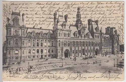 (32134) AK Paris, Rathaus, 1905