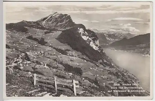 (32087) Foto AK Amden, Bl.v. Durchschläge auf Wallensee, 1944