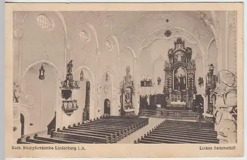 (32035) AK Lindenberg i. Allgäu, Stadtpfarrkirche, linkes Seitenschiff, 1944