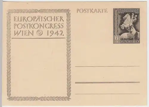 (31914) AK Motiv-Ganzsache Europ. Postkongress Wien 1942 unbenutzt