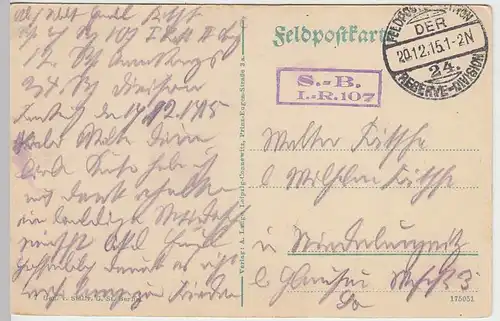 (32002) AK Rethel (F), Trümmerfeld vor der Kirche, Feldpost 1915