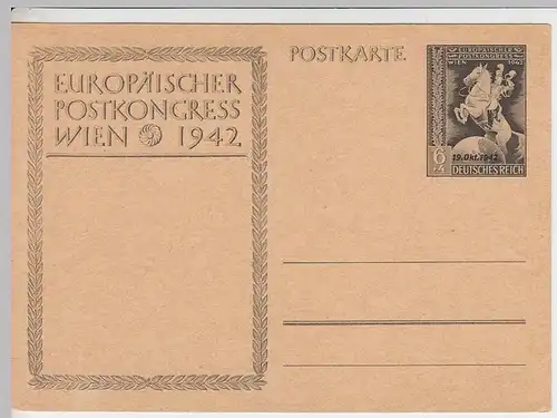 (31907) AK Motiv-Ganzsache Europ. Postkongress Wien 1942 unbenutzt