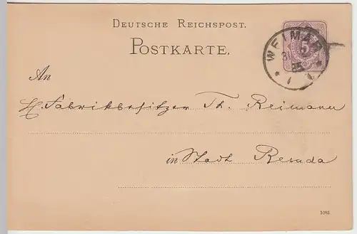 (31876) Ganzsache DR Weimar 1885