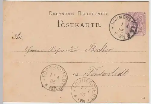 (31873) Ganzsache DR Naumburg 1886