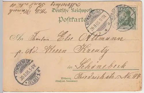 (31964) AK Gruss aus Merseburg, Schloss, Dom, Waterloobrücke, 1905