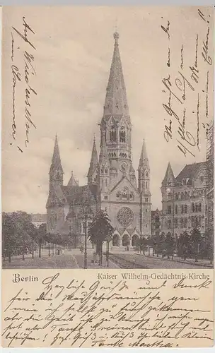 (31957) AK Berlin, Kaiser Wilhelm-Gedächtniskirche, 1902