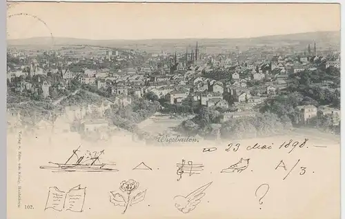 (31956) AK Wiesbaden, Panorama, 1898