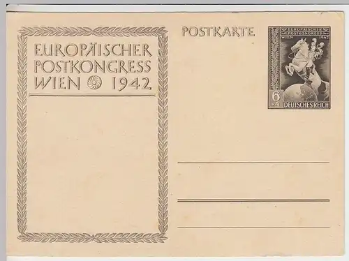 (31748) AK Motiv-Ganzsache Europ. Postkongress Wien 1942 unbenutzt