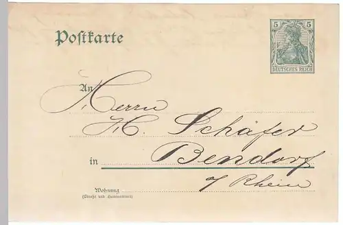 (31723) Ganzsache DR um 1900 beschrieben ohne Stempel