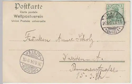 (31764) AK Thale (Harz), Eingang ins Bodetal, 1904