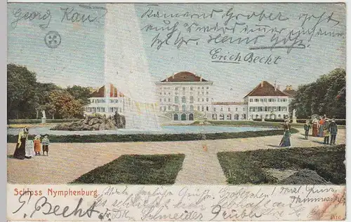 (31762) AK München, Schloss Nymphenburg, 1903