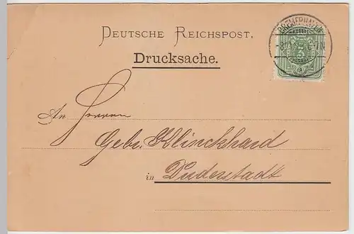 (31669) Postkarte DR 1888 v. F. von der Heyde, Bremerhaven