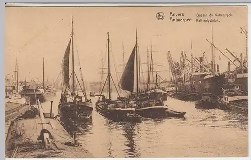 (31645) AK Antwerpen, Anvers, Bassin du Kattendyck, 1930