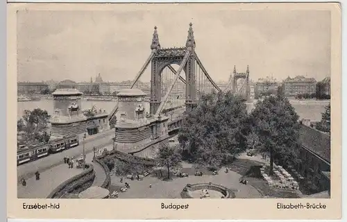 (31613) AK Budapest, Elisabeth-Brücke, vor 1945