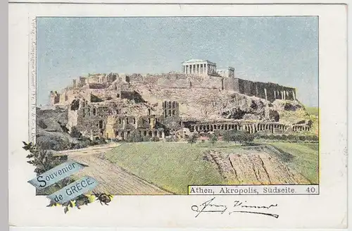 (31589) AK Athen, Akropolis, Südseite, 1898